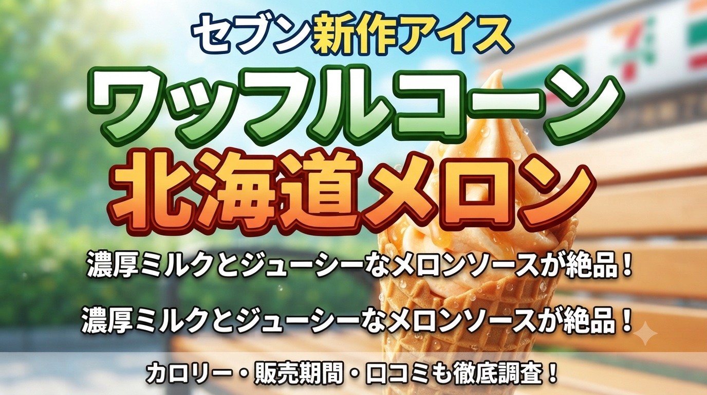 セブン新作アイスワッフルコーン北海道メロンアイキャッチ画像